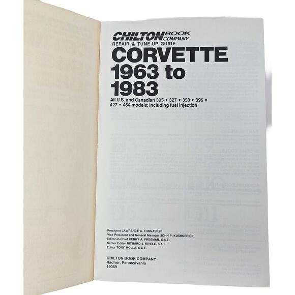 Chilton 1963-1983 Corvette Repair Manual Tune Up Automotive #6843 Vette Chevy - Picture 6 of 8